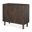 Heera Dark Brown Diamond Motif w Shelf Accent Cabinet - Default Title