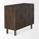 Heera Dark Brown Diamond Motif w Shelf Accent Cabinet - Default Title