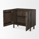 Heera Dark Brown Diamond Motif w Shelf Accent Cabinet - Default Title