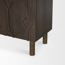 Heera Dark Brown Diamond Motif w Shelf Accent Cabinet - Default Title