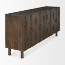 Heera Dark Brown Diamond Motif w Shelf Sideboard - Default Title