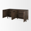 Heera Dark Brown Diamond Motif w Shelf Sideboard - Default Title