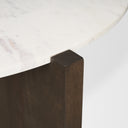 Bianca Dark Brown Wood w Marble Round Top Coffee Table - Default Title