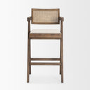 Indie Medium Brown Wood w Cane Bar Stool - Default Title