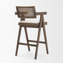 Indie Medium Brown Wood w Cane Bar Stool - Default Title