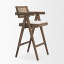 Indie Medium Brown Wood w Cane Bar Stool - Default Title