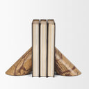 Rahima Brown Forest Marble Angled Bookends - Default Title