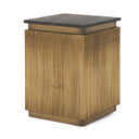 Satima Black Marble w Gold Metal Square Fluted Accent Table - Default Title