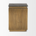 Satima Black Marble w Gold Metal Square Fluted Accent Table - Default Title