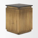 Satima Black Marble w Gold Metal Square Fluted Accent Table - Default Title