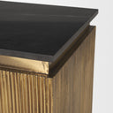 Satima Black Marble w Gold Metal Square Fluted Accent Table - Default Title