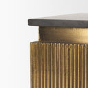 Satima Black Marble w Gold Metal Square Fluted Accent Table - Default Title