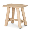 Sekou Light Brown Short Wooden Craftsman Stool - Default Title