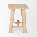 Sekou Light Brown Short Wooden Craftsman Stool - Default Title