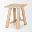 Sekou Light Brown Short Wooden Craftsman Stool - Default Title