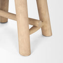 Sekou Light Brown Short Wooden Craftsman Stool - Default Title