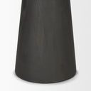 Maxwell 48L x 48W x 30H Round White Marble Top w Black Metal and Wood Pedestal Base Dining Table - Default Title