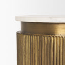 Satima White Marble w Gold Metal Round Fluted Accent Table - Default Title