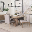 Palisades Gray Upholstery w Solid Wood Armless Dining Chair - Default Title