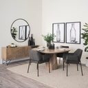 Brently Dining Chair w Gray Fabric Matte Black Metal Legs - Default Title