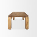Sapphira Brown Wood Tapered Top Rectangular Dining Table - Default Title