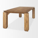 Sapphira Brown Wood Tapered Top Rectangular Dining Table - Default Title
