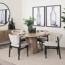 Cline 209L x 230W x 319H Gray Fabric WBlack Wood Dining Chair - Default Title