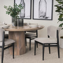 Cline 209L x 230W x 319H Gray Fabric WBlack Wood Dining Chair - Default Title