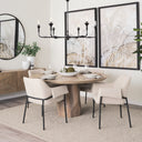 Brently Dining Chair w Oatmeal Fabric Matte Black Metal Legs - Default Title
