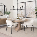 Brently Dining Chair w Cream Boucle Fabric Matte Black Metal Legs - Default Title