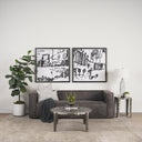 Jenna Cream w Black Print Linen Lumbar Decorative Pillow Cover - Default Title