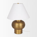 Salaah Antique Gold Brushed Metal w Cream Shade Table Lamp - Default Title