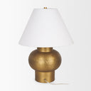 Salaah Antique Gold Brushed Metal w Cream Shade Table Lamp - Default Title