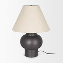 Salaah Black Brushed Metal w Beige Shade Table Lamp - Default Title