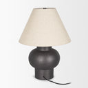 Salaah Black Brushed Metal w Beige Shade Table Lamp - Default Title
