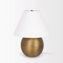 Sadiyah Antiqued Gold Brushed Metal w Cream Shade Table Lamp - Default Title