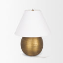 Sadiyah Antiqued Gold Brushed Metal w Cream Shade Table Lamp - Default Title