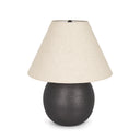Sadiyah Black Brushed Metal w Beige Shade Table Lamp - Default Title