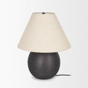 Sadiyah Black Brushed Metal w Beige Shade Table Lamp - Default Title