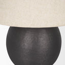Sadiyah Black Brushed Metal w Beige Shade Table Lamp - Default Title