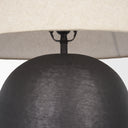 Sadiyah Black Brushed Metal w Beige Shade Table Lamp - Default Title