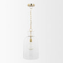 Sadah Tall Clear Blown Glass w Gold Metal Pendant Light - Default Title