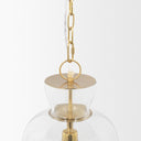 Sadah Tall Clear Blown Glass w Gold Metal Pendant Light - Default Title