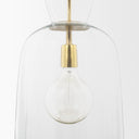 Sadah Tall Clear Blown Glass w Gold Metal Pendant Light - Default Title