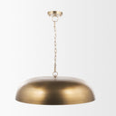 Sanne Antiqued Gold Metal w Silver Foil Wide Pendant Light - Default Title