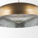 Sanne Antiqued Gold Metal w Silver Foil Wide Pendant Light - Default Title