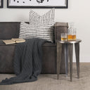 Jenna Cream w Black Print Linen Square Decorative Pillow Cover - Default Title