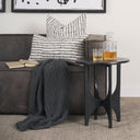 Sobi Textured Matte Black Round Metal Accent Table - Default Title