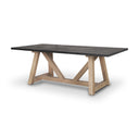 Rialto Rectangular Two-Tone Black and Brown Solid Wood Dining Table - Default Title