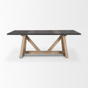 Rialto Rectangular Two-Tone Black and Brown Solid Wood Dining Table - Default Title